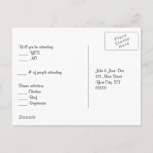 Valentine Envelope Uitnodiging Briefkaart (Achterkant)