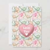 Valentine Envelopes and Hearts Feestdagenkaart (Voorkant)