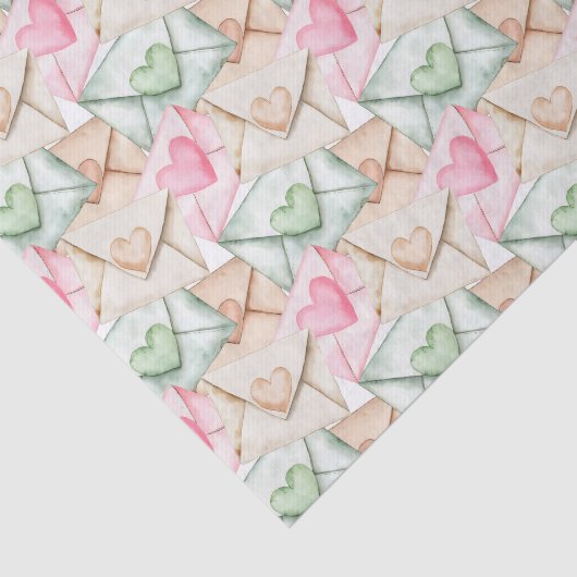 Valentine Envelopes and Hearts Tissuepapier (Detail)