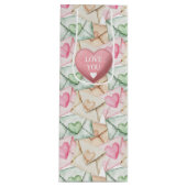 Valentine Envelopes and Hearts Wijn Cadeautas (Voorkant)