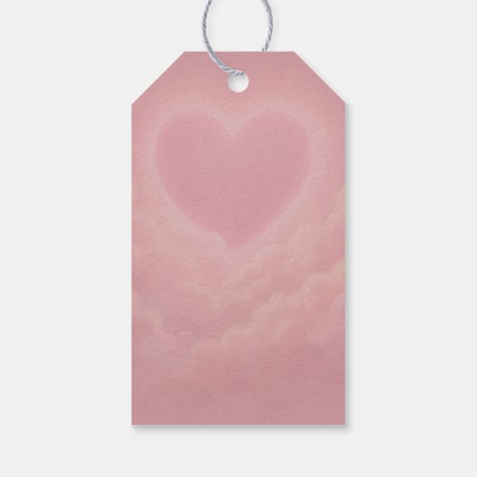 Valentine Fairy on Pink Clouds Fantasy Art Cadeaulabel (Achterkant)