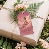 Valentine Fairy on Pink Clouds Fantasy Art Cadeaulabel