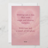 Valentine Fairy on Pink Clouds Fantasy Art Feestdagenkaart (Achterkant)
