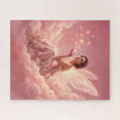 Valentine Fairy on Pink Clouds Fantasy Art Legpuzzel (Horizontaal)