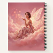 Valentine Fairy on Pink Clouds Fantasy Art Name Notitieboek (Achterkant)