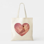 Valentine Fairy on Pink Clouds Fantasy Art Tote Bag (Achterkant)