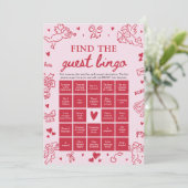 Valentine Find the Guest Bingo Baby Shower Game Kaart (Staand voorkant)