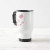 Valentine Fingerprint Heart Floral Travel Mug Reisbeker (Voorkant links)