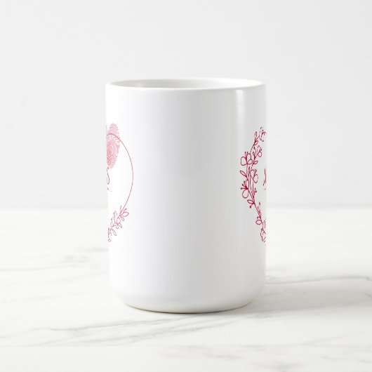 Valentine Fingerprint Heart  Mug Koffiemok (Center)