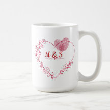 Valentine Fingerprint Heart  Mug
