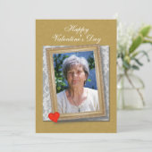 Valentine for Mom framed photo, lace and heart Kaart (Staand voorkant)