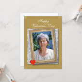 Valentine for Mom framed photo, lace and heart Kaart (Voorkant / Achterkant in situ)