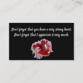 Valentine for strong men made with love visitekaartje (Achterkant)