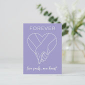 Valentine Forever Design | Couple One Heart Feestdagenkaart (Staand voorkant)