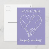Valentine Forever Design | Couple One Heart Feestdagenkaart (Voorkant / Achterkant)