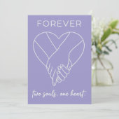Valentine Forever Design | Koppel Eén Hart Feestdagenkaart (Staand voorkant)