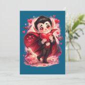 Valentine Funny Dracula Feestdagenkaart (Staand voorkant)