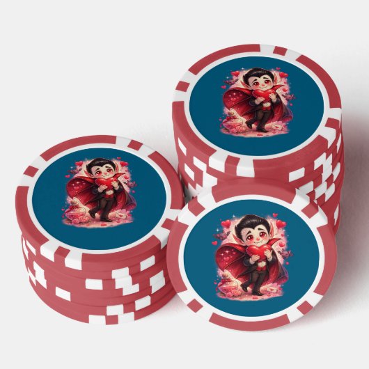Valentine Funny Dracula  Poker Chips (Opstapeling)