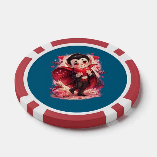 Valentine Funny Dracula  Poker Chips (Enkel)