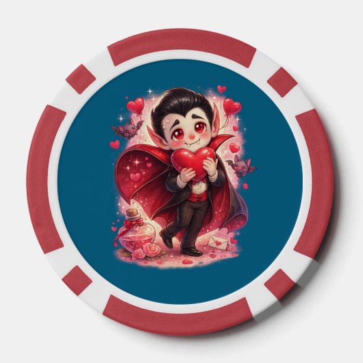 Valentine Funny Dracula  Poker Chips (Achterkant)