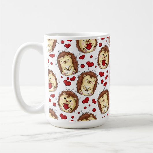 Valentine funny hedgehog koffiemok (Links)