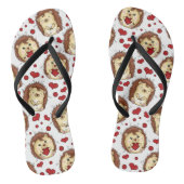 Valentine funny hedgehog teenslippers (Voetbed)