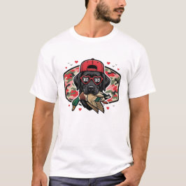 Valentine Funny Hunting Dog with Duck T-shirt