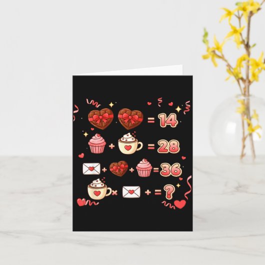 Valentine Funny Math Equation 6 7 Six Seven Meme T Kaart (Gele Bloem)