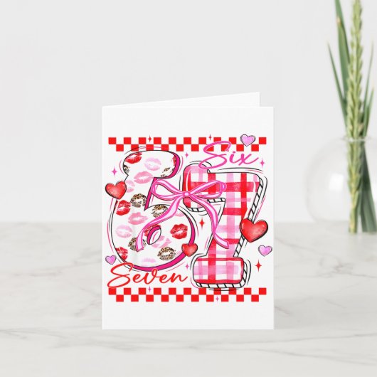 Valentine Funny Six Seven 6 7 Meme Slang Men Women Kaart (Voorkant)