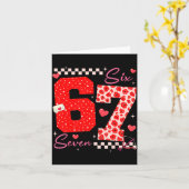 Valentine Funny Six Seven 6 7 Meme Slang Men Women Kaart (Gele Bloem)