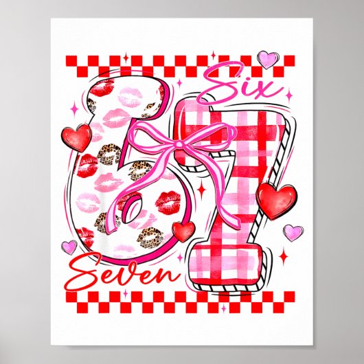 Valentine Funny Six Seven 6 7 Meme Slang Men Women Poster (Voorkant)