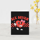 Valentine Funny Six Seven Heart Bow Meme Gen Alpha Kaart (Gele Bloem)