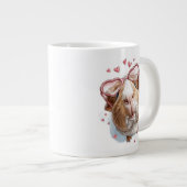 Valentine Gerbil Coffee Mug – Cute Heart Glasses  Grote Koffiekop (Voorkant rechts)