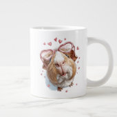 Valentine Gerbil Coffee Mug – Cute Heart Glasses  Grote Koffiekop (Rechts)