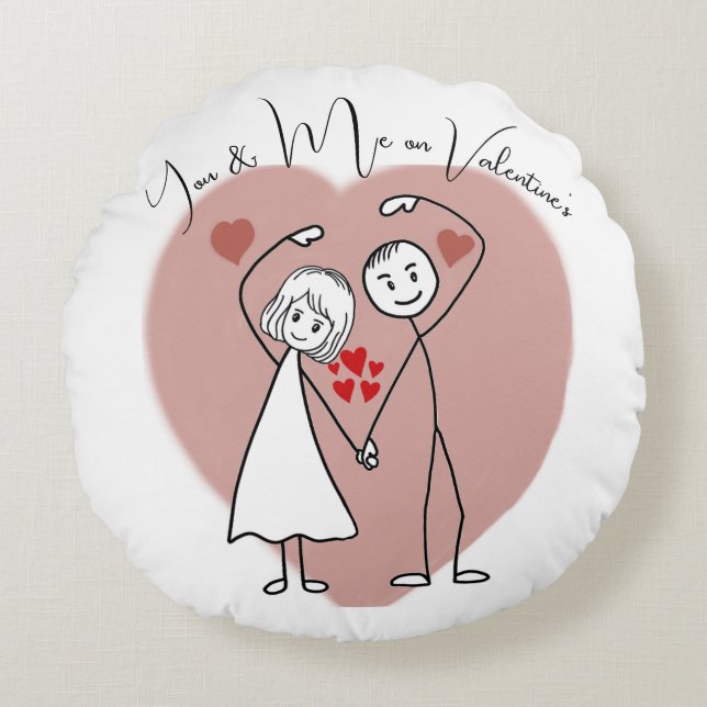 Valentine Gift Rond Kussen (Voorkant)