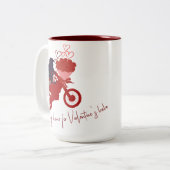 Valentine gift tweekleurige koffiemok (Voorkant links)