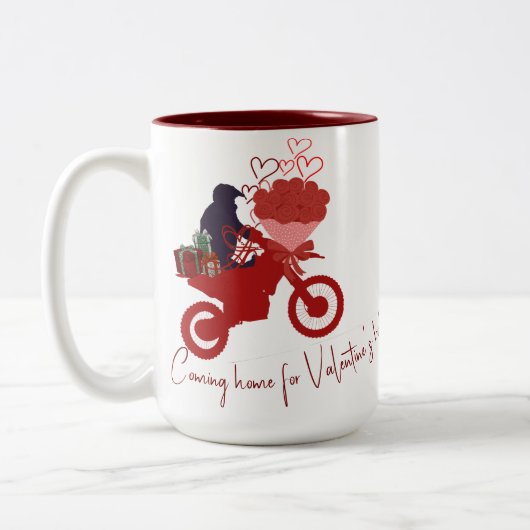Valentine gift tweekleurige koffiemok (Links)
