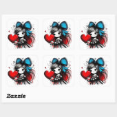 Valentine Girl Art 3 inch sticker – Kawaii Liefde (Vel)
