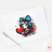 Valentine Girl Art 3 inch sticker – Kawaii Liefde (Envelop)