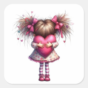 Valentine Girl Art 3 inch sticker – Kawaii Liefde