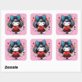 Valentine Girl Art 3 inch sticker – Kawaii Liefde (Vel)