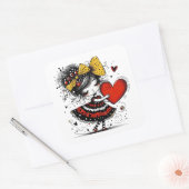 Valentine Girl Art 3 inch sticker – Kawaii Liefde (Envelop)
