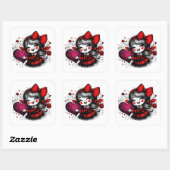 Valentine Girl Art 3 Inch Sticker – Kawaii Love (Vel)
