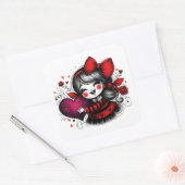 Valentine Girl Art 3 Inch Sticker – Kawaii Love (Envelop)