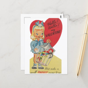 Valentine girl briefkaart