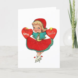 Valentine girl feestdagen kaart