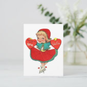 Valentine girl feestdagenkaart (Staand voorkant)