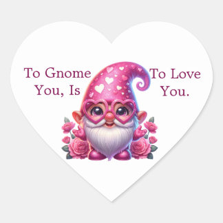 Valentine Gnome Heart Sticker