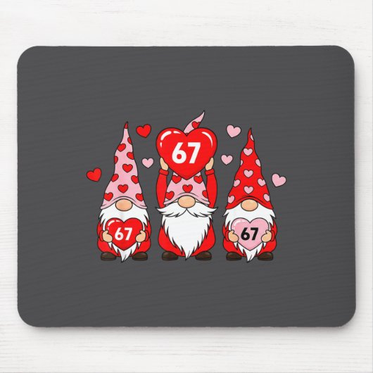 Valentine Gnomes 67 Funny Meme Cute Love Gnome Cou Muismat (Voorkant)