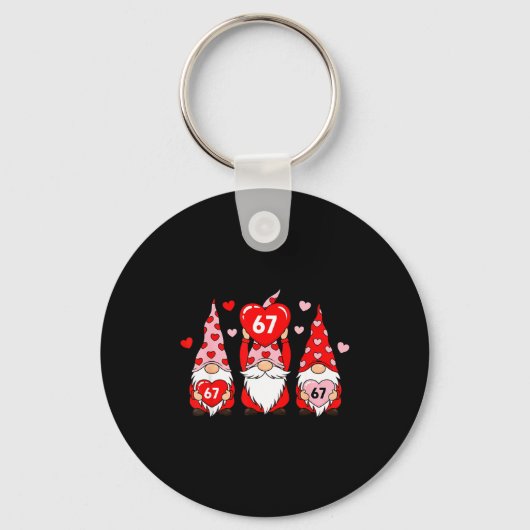 Valentine Gnomes 67 Funny Meme Cute Love Gnome Cou Sleutelhanger (Voorkant)